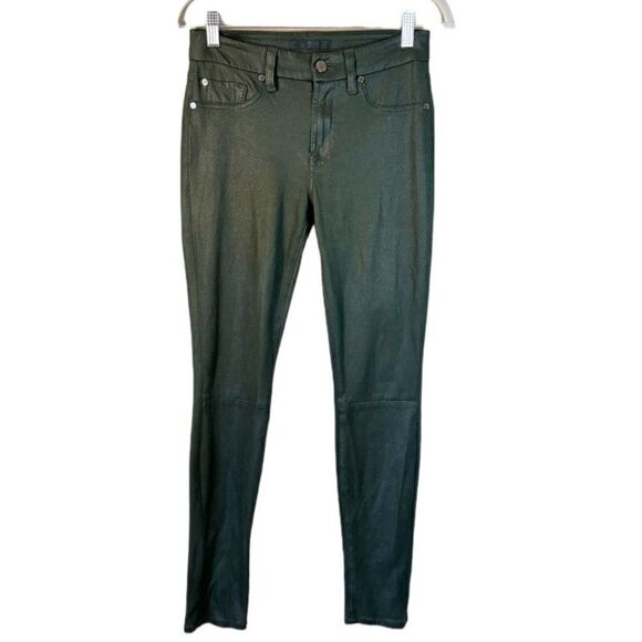 For All Mankind Skinny Emerald Metallic Jeans Ankle Size 26 - Picture 3 of 8